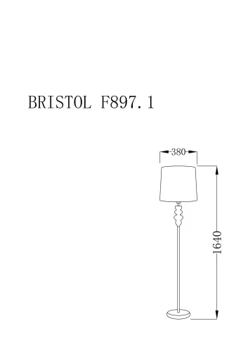 Торшер BRISTOL F897.1 Lucia Tucci  серый 1 лампа, основание чёрное в стиле современный
 фото 3